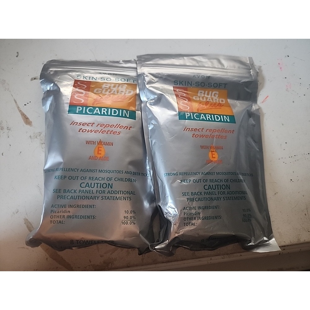 Avon‎ Lot of 2 Skin So Soft Bug Guard + Picaridin Towelettes 8's